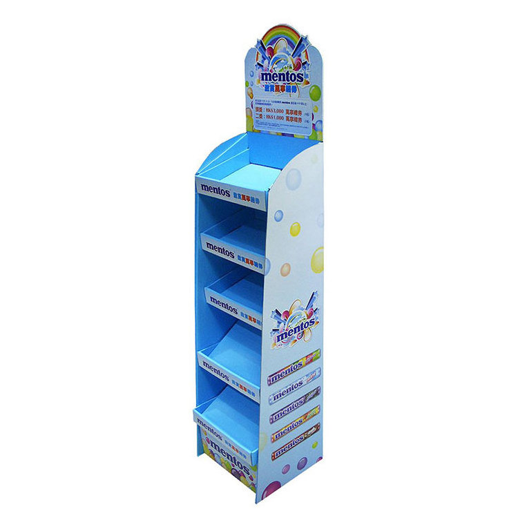 Custom Design Cardboard Display Racks Advertising Promotion Paper Floor Standing Display Stand Shelf For Merchandise Display