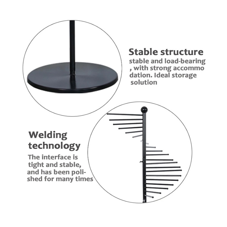 Freestanding Metal Scarf Holder Display Rack with Spiral Design Scarves Showcase Stand Scarves Exhibition Rack