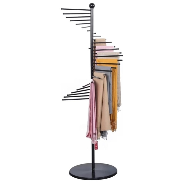 Freestanding Metal Scarf Holder Display Rack with Spiral Design Scarves Showcase Stand Scarves Exhibition Rack