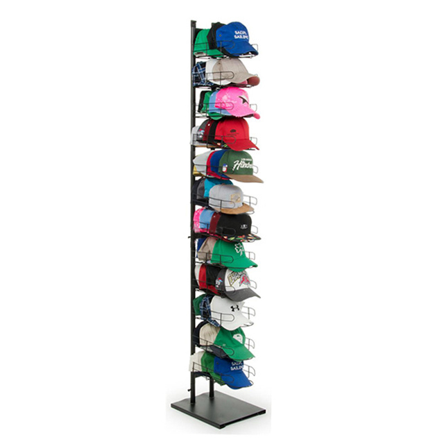 Customized Cap Display Rack Rotating Hat Display Stand Retail Store Metal Display Rack for Caps