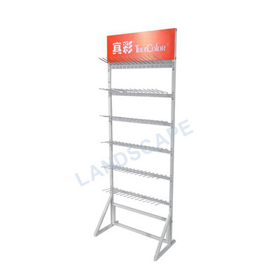 Custom made metal wire hair extension display stand/good quality floor standing metal hook display stand for barbershops