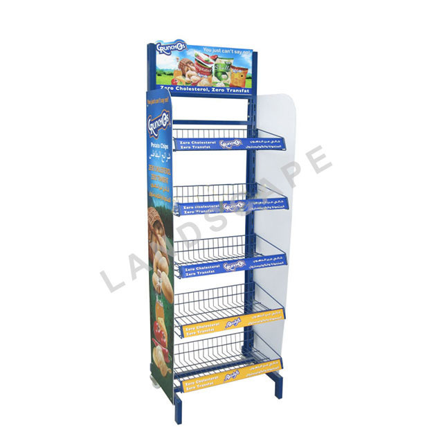 Display Rack/snack Display Stand Custom Potato Chip Rack/potato Chips Metal Storage Folding Metal Shelf