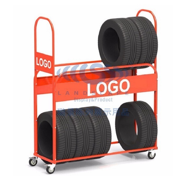 Customized tyre display rack / metal wheel display rack tyres shelves