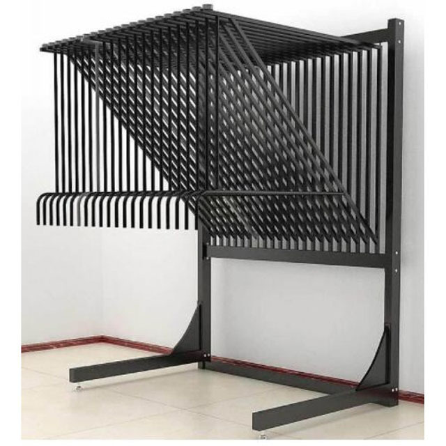 customized standing strong metal carpet  rug display rack