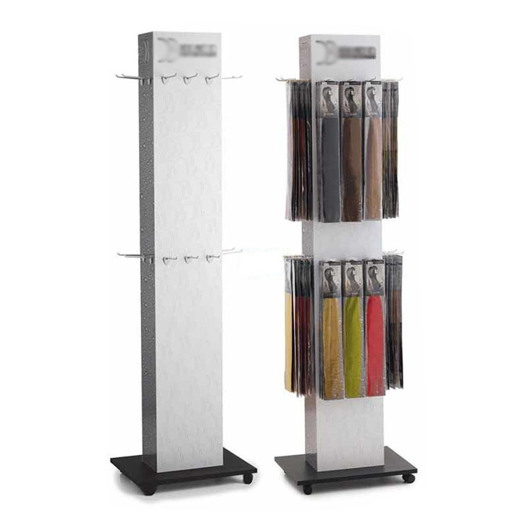 Custom Made Metal Floor Standing Hair Product Display Stand For Store / Hair Extension Display Rack With Wheels