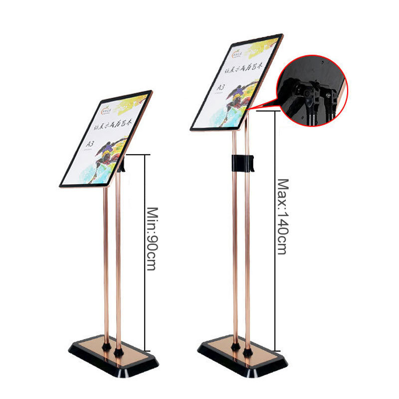 Floor Standing Poster Displays Sign Holder Adjustable Rotating A4 A3 A2 Metal Poster Stand For Holding Menu