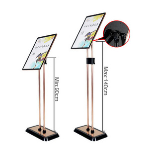 Floor Standing Poster Displays Sign Holder Adjustable Rotating A4 A3 A2 Metal Poster Stand For Holding Menu