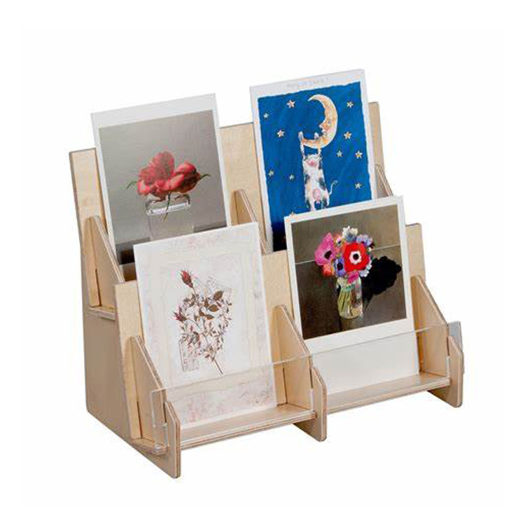 Special Design Desktop Acrylic Greeting Card Display Stands For Retail Store/Custom Countertop Greeting Cards Display Rack