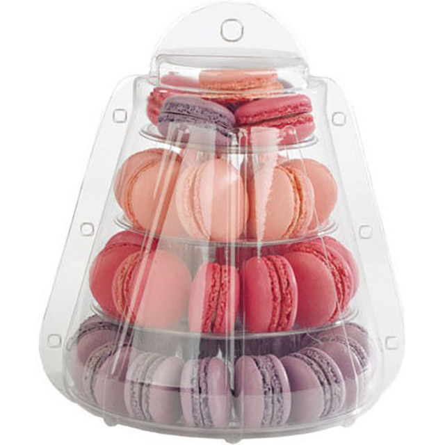 4 Tier Round Macaron Tower Display Stand Factory Custom Acrylic Display Case/stand/exhibit,expositor any Color in PMS/CMYK