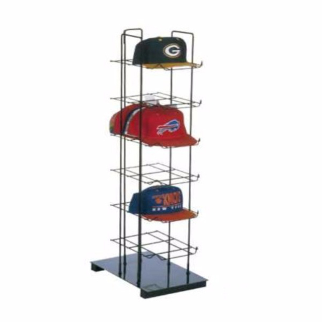 Customized Floor Standing Hanging Cap Display Racks Metal Rotating Display Stand Hats Display Shelves for Retail Store stand