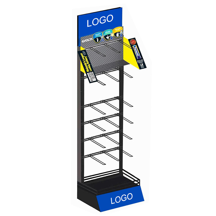 Floor Standing Metal Retail Display Rack For Power Tools / Power Tool Hanging Display Shelf Stand