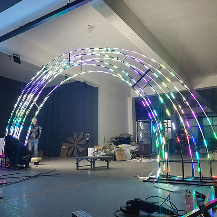 Metal wedding arch backdrop with led lights