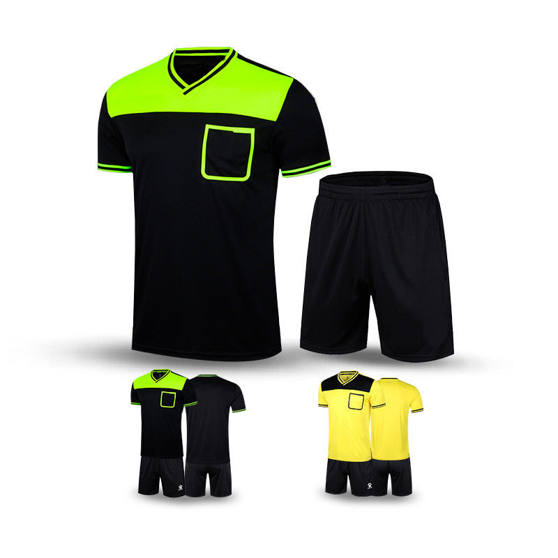 Latest design factory wholesale football referee uniforms custom referee jersey breathable football referee tshirt