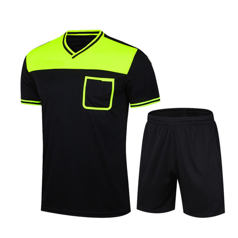 Latest design factory wholesale football referee uniforms custom referee jersey breathable football referee tshirt