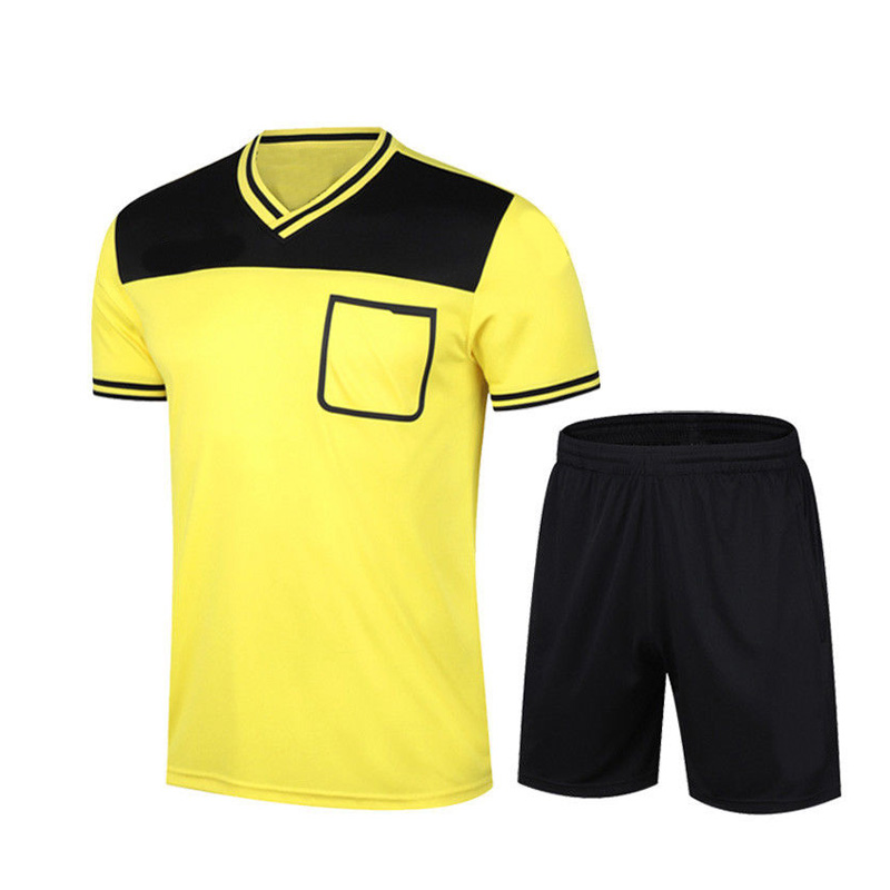 Latest design factory wholesale football referee uniforms custom referee jersey breathable football referee tshirt