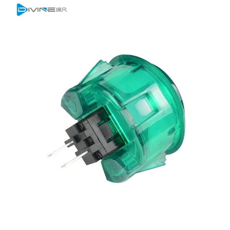 DIY game parts 24mm colorful round momentary 5V LED crystal plastic arcade switch push button