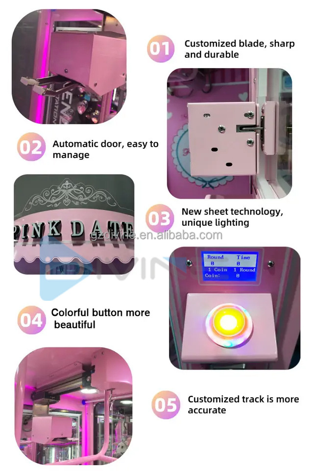 Coin Operated Arcade Game Machines Pink Date Cut Prize Toys  Vending Machine Prize Gift Machine