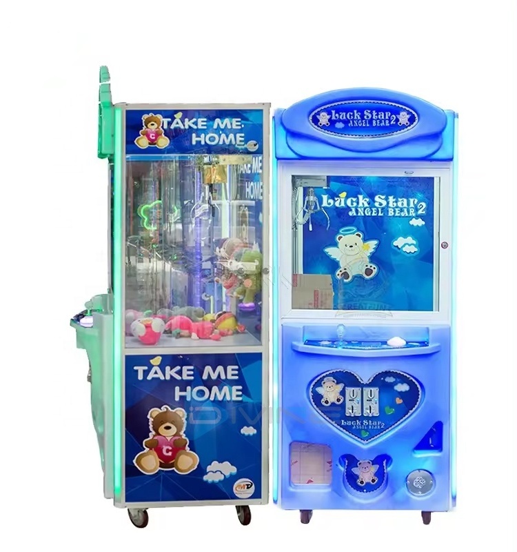 Coin Operated Prize Doll Gift Crane Game Machine Lucky Star 2 Arcade Stacker Game Toy Crane Claw Vending Machine for Sale