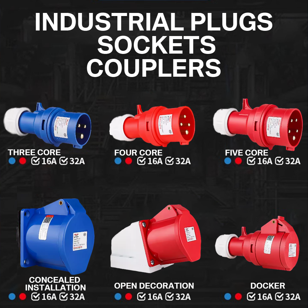 Industrial Socket Plug Ip67 Ip44 Waterproof Electrical 16A 32A Industrial 3Pin 4Pin Male And Female Industrial Plug And Socket