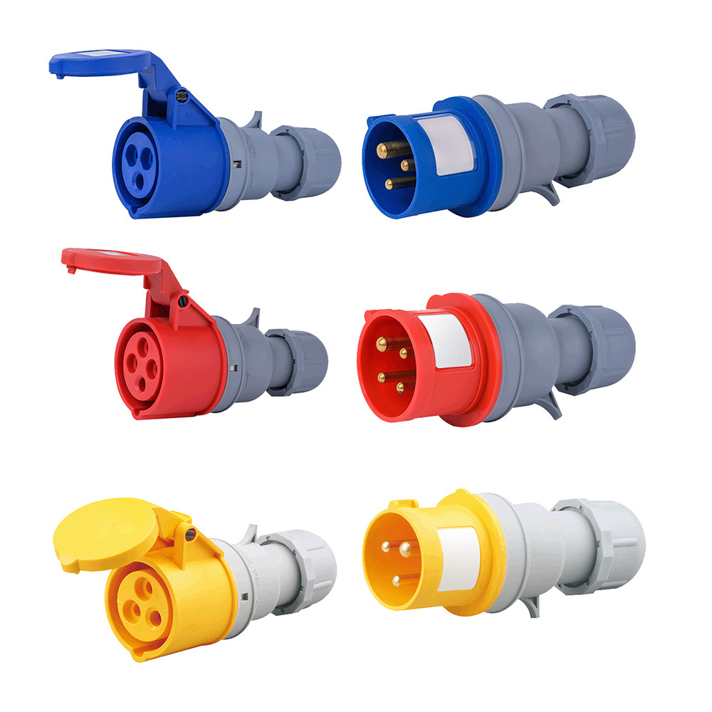 Industrial Socket Plug Ip67 Ip44 Waterproof Electrical 16A 32A Industrial 3Pin 4Pin Male And Female Industrial Plug And Socket