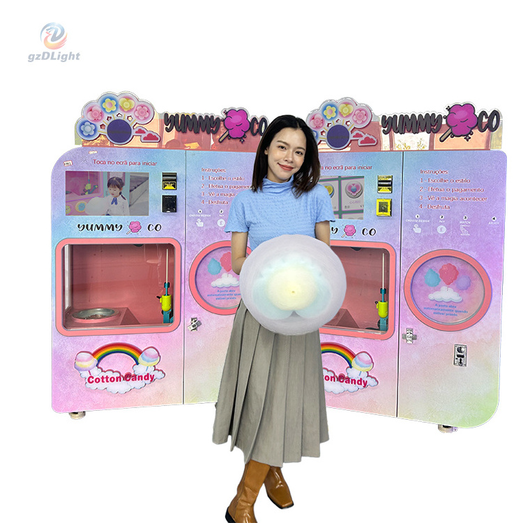 Intelligent Vending Automatic Floss Flower Cotton Candy Machine With 18 Types