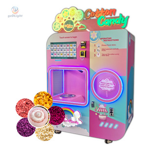 Best Choice Hotel Robot Automatic Cotton Candy Vending Machine/factory Office Candy Floss Flower With Credit Card Reader