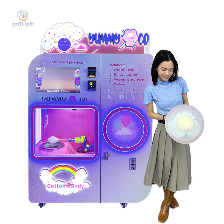 Intelligent Vending Automatic Floss Flower Cotton Candy Machine With 18 Types