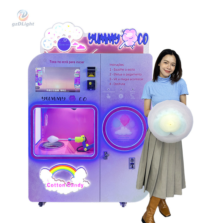 Latest Luxury Magic vending machines for cotton candy Factory Maker Candy Cotton Floss Flower Vending Machine Electric