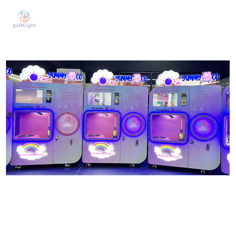 Intelligent Vending Automatic Floss Flower Cotton Candy Machine With 18 Types