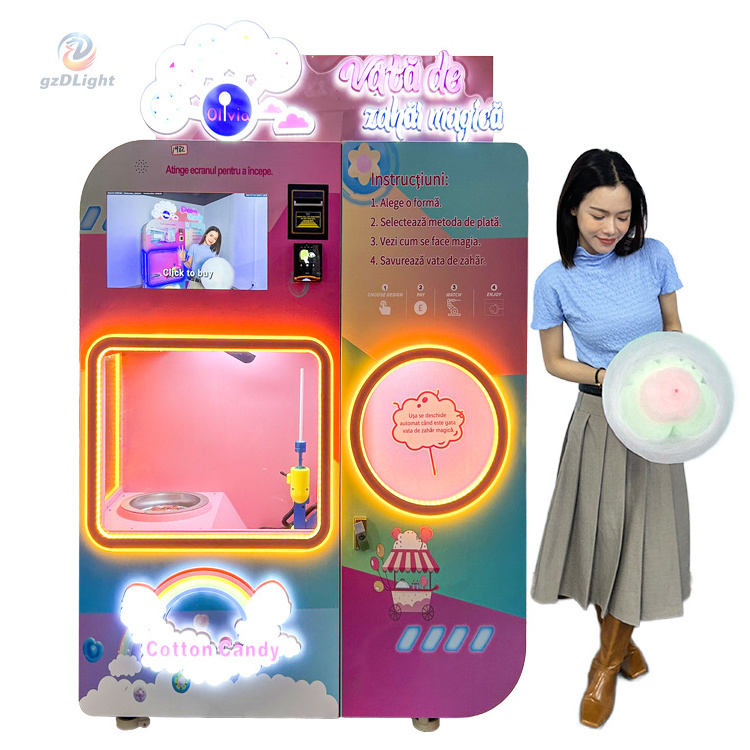 Latest Luxury Magic vending machines for cotton candy Factory Maker Candy Cotton Floss Flower Vending Machine Electric