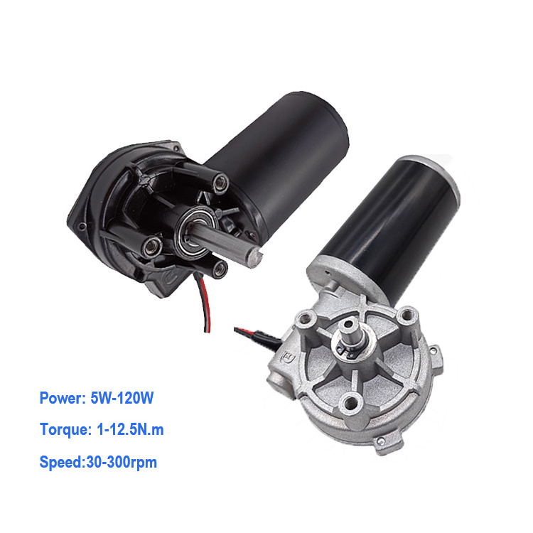 DMKE D49 D59 D63 76mm 63mm 45W 50W 12V 24V Sliding Gate Door Open Brush Gear Motor 12 24 Volt Dc Worm Garage Door Geared Motor