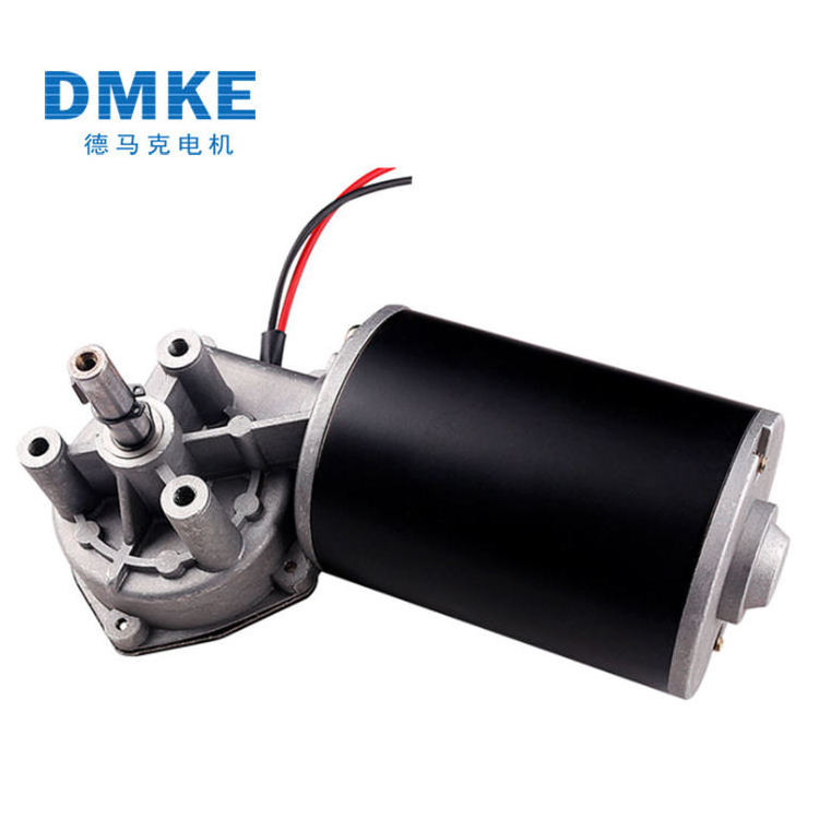 DMKE Right Angle Wiper Sliding Gate Garage Door Dc Gearbox Motor 24V 48V 12 V High Torque Micro Mini Dc Worm Gear Geared Motor