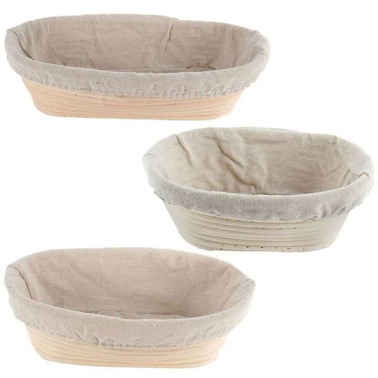 Danish Dough Whisks French Bread Mass Proofing Baskets Round Benetton Basket Baneton Banneton 25Cm Scrapper Cotton Linen