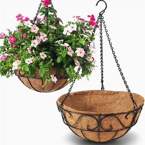 Plastic Hanging Baskets For Plants Basket In Pots 10 Planter Plant Hangers Black Drip Pan 12 Inches Straw