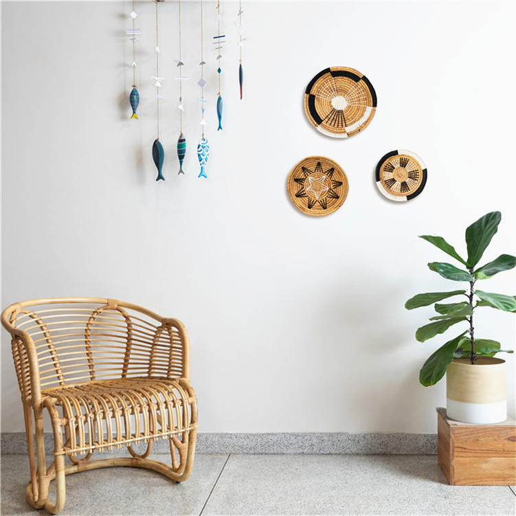 Kitchen Jute Wall Baskets Black And White Boho Decor Basket Flower Interesting Candle Coastal Clearance