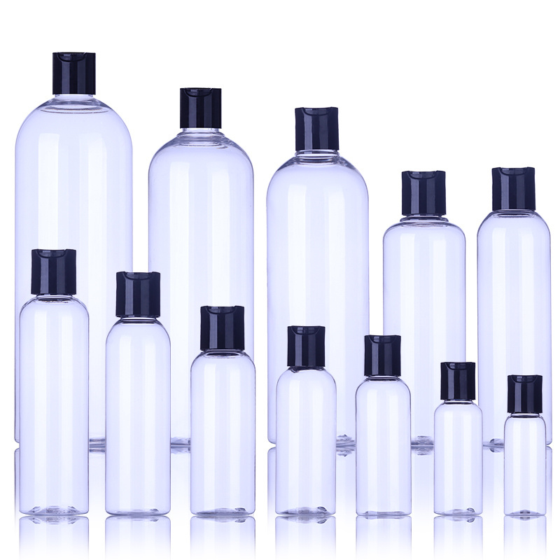 Press cap PET plastic bottle transparent clear round bottle 1OZ 2OZ 3OZ 4OZ 5OZ 6OZ 7OZ 8OZ 10OZ 16OZ 22OZ 25OZ 30OZ 35OZ