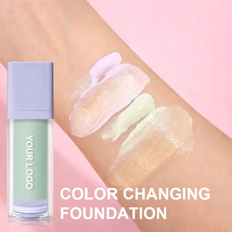 Liquid Full Coverage Long Lasting High Quality Color Changing Foundation Private Label Waterproof Makeup Foundation