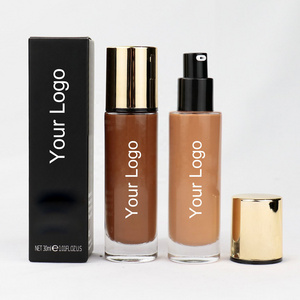 Custom Logo 17 Colors Full Coverage Vegan Waterproof Makeup Liquid Foundation Cream Private Label Foundation