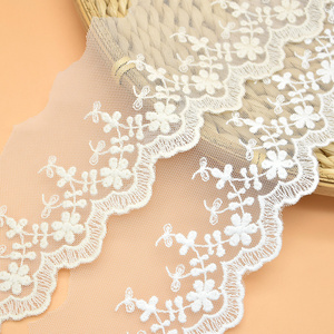 Wholesale luxury nylon material embroidery lace cotton embroidery three-dimensional lace