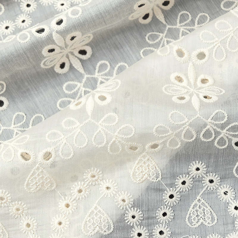 High Quality Cotton Embroidery Fabric Cotton Eyelet Embroidery Fabric for garment