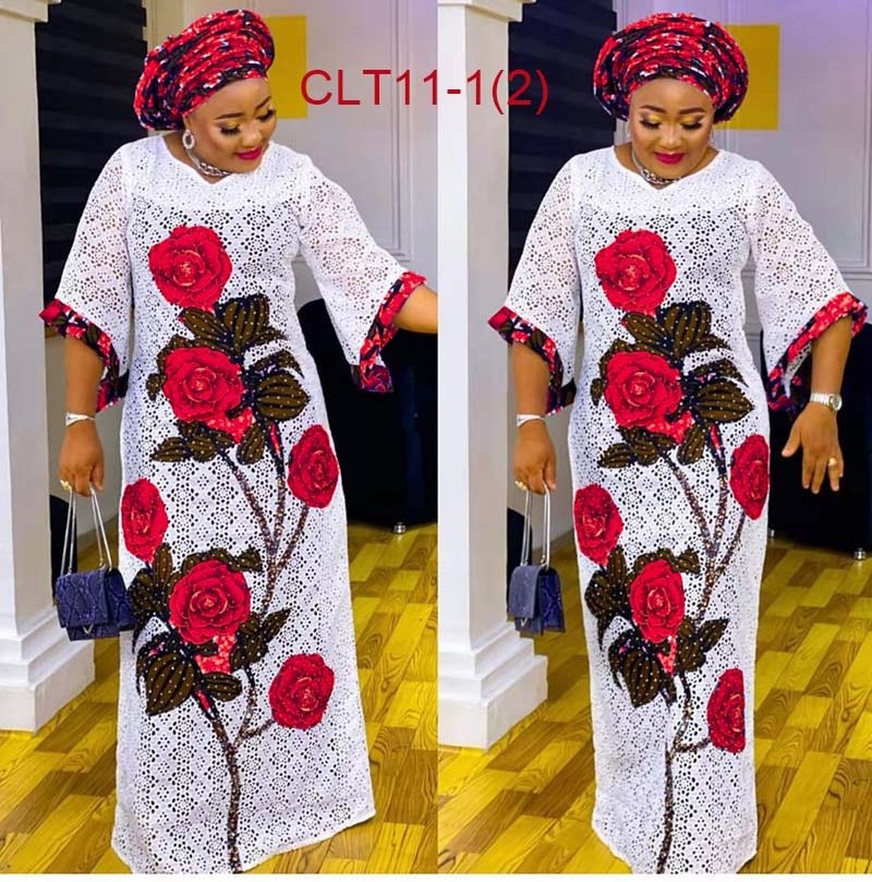 African Lace Dresses For Women Printed Plus size women's clothing free size Abayas Dashiki Kaftan