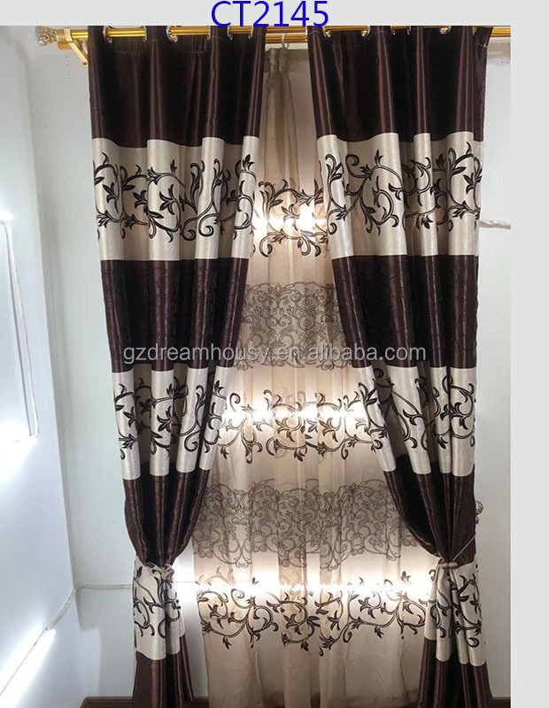 New Design Curtain fabric Grommets bedroom curtain european style living curtain