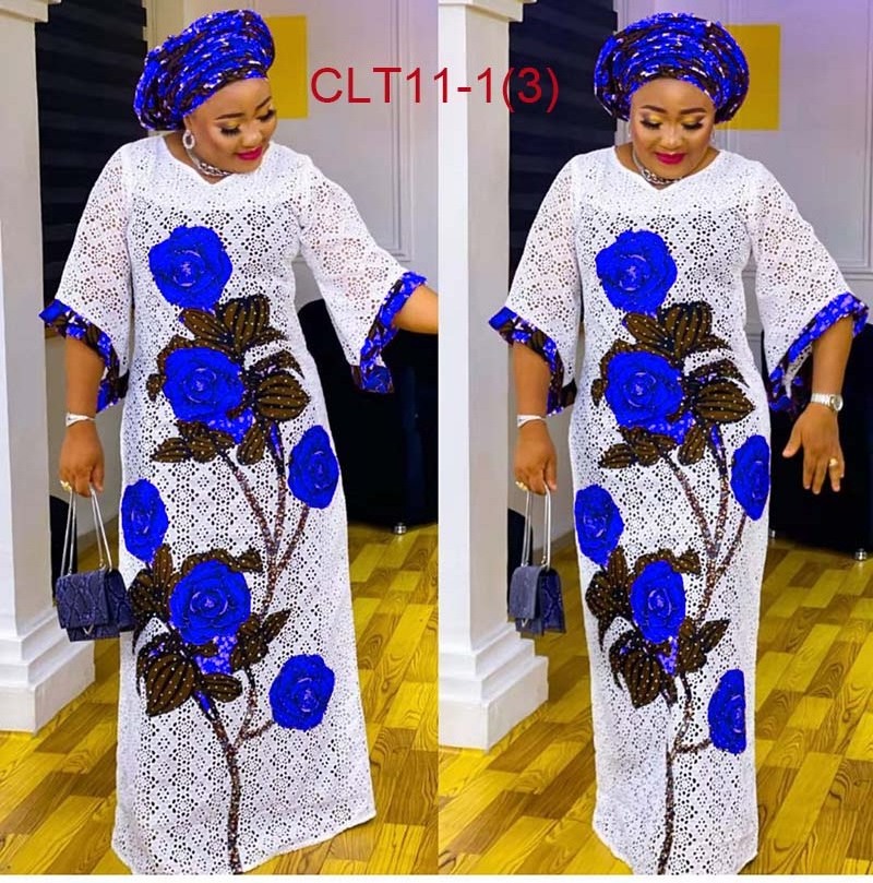 African Lace Dresses For Women Printed Plus size women's clothing free size Abayas Dashiki Kaftan