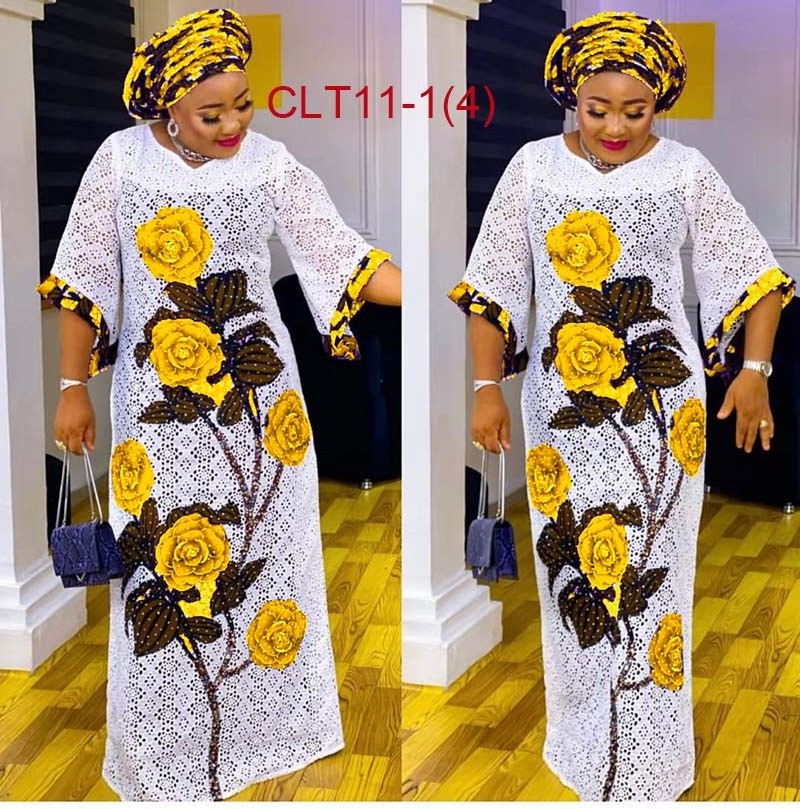 African Lace Dresses For Women Printed Plus size women's clothing free size Abayas Dashiki Kaftan