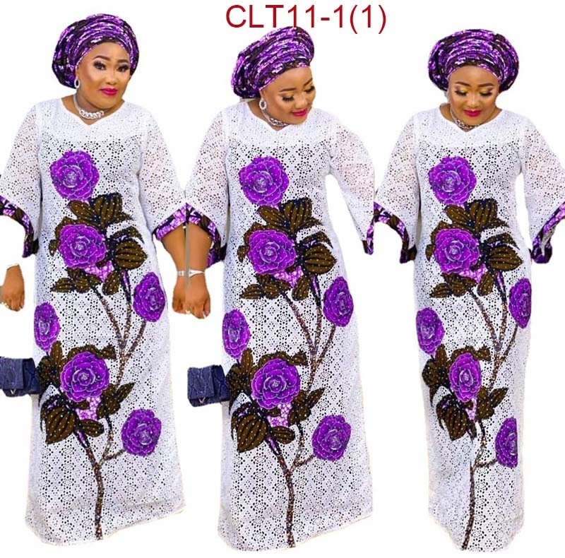 African Lace Dresses For Women Printed Plus size women's clothing free size Abayas Dashiki Kaftan