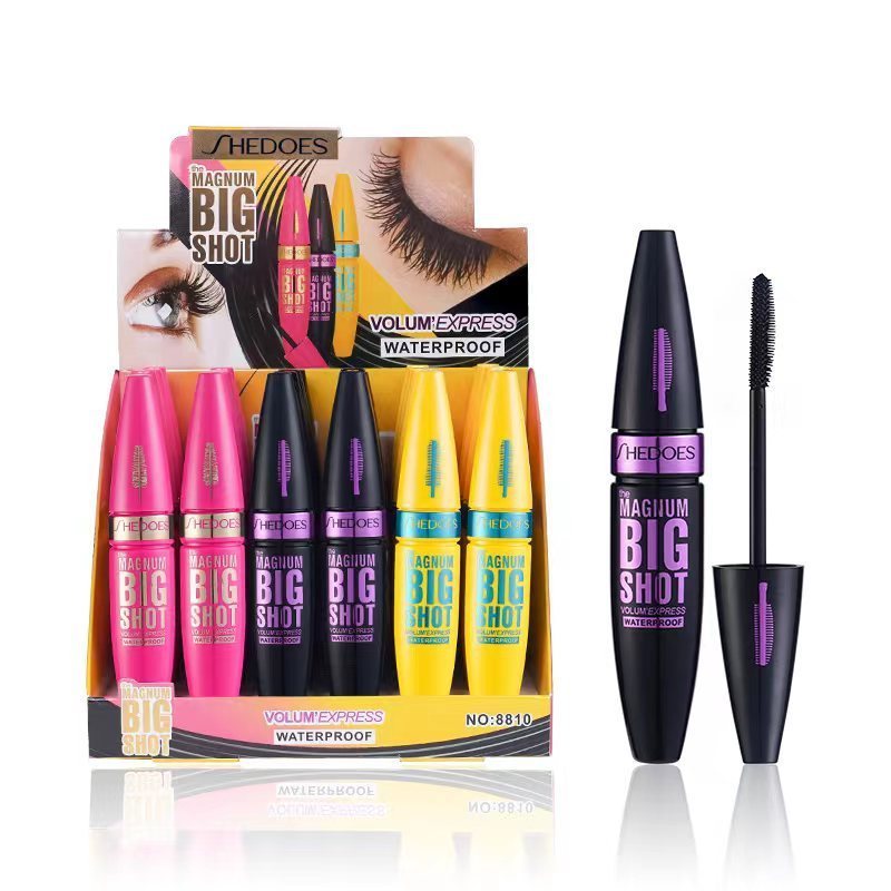 Europe America Silicone Rubber Head Mascara Pink Yellow Blue Curling Mascara Slender Waterproof Mascara Long-Wearing