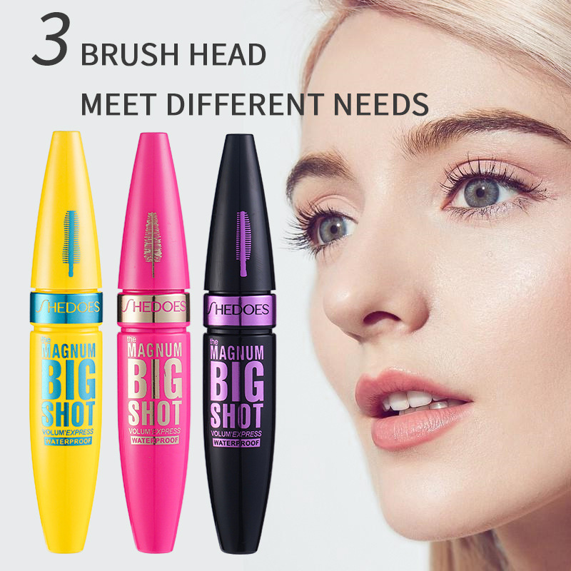 Europe America Silicone Rubber Head Mascara Pink Yellow Blue Curling Mascara Slender Waterproof Mascara Long-Wearing