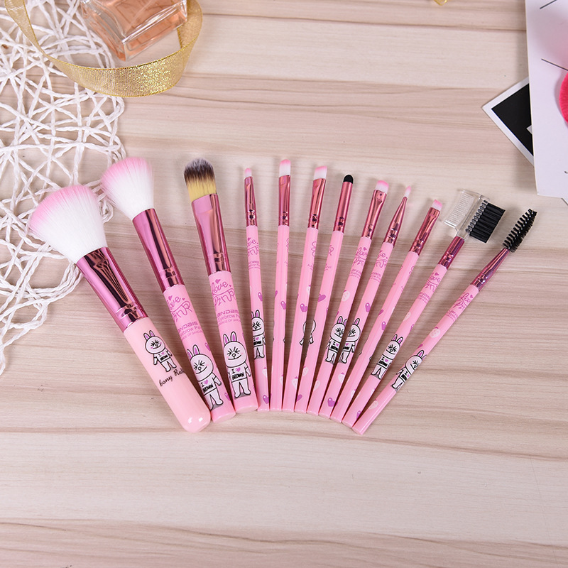 Wholesale Fancy Professional Make up Brush Custom Eyeshadow Brush Make Set Pink Yellow Make up Brush Set up Hello Kitty