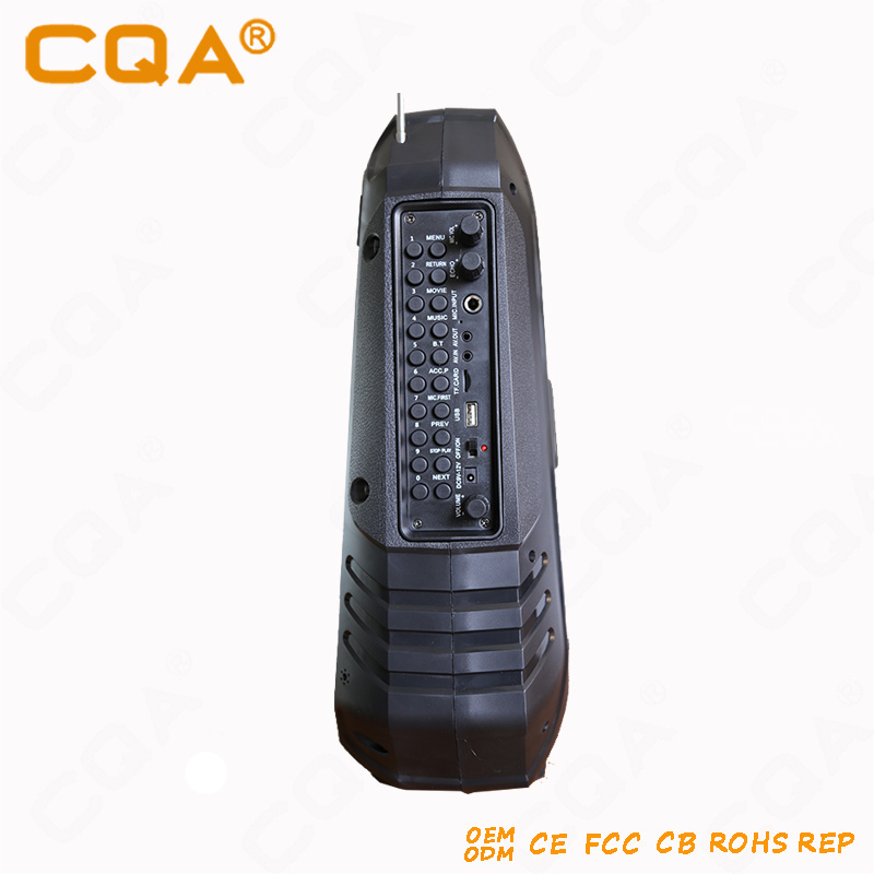 2019 CQA handheld rechargeable chinese karaoke machine tv trolley speaker with screen