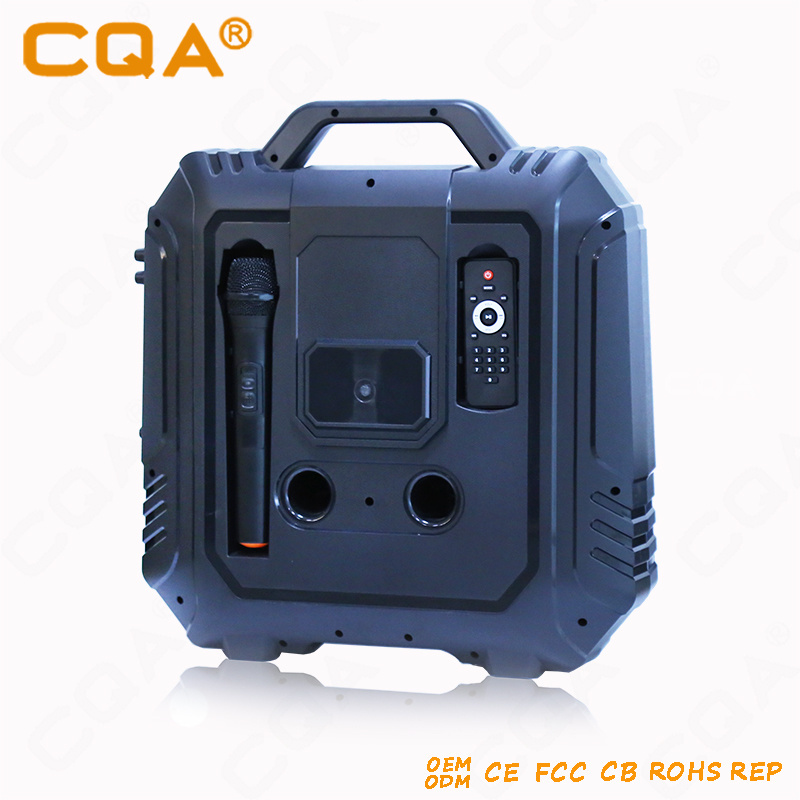 2019 CQA handheld rechargeable chinese karaoke machine tv trolley speaker with screen